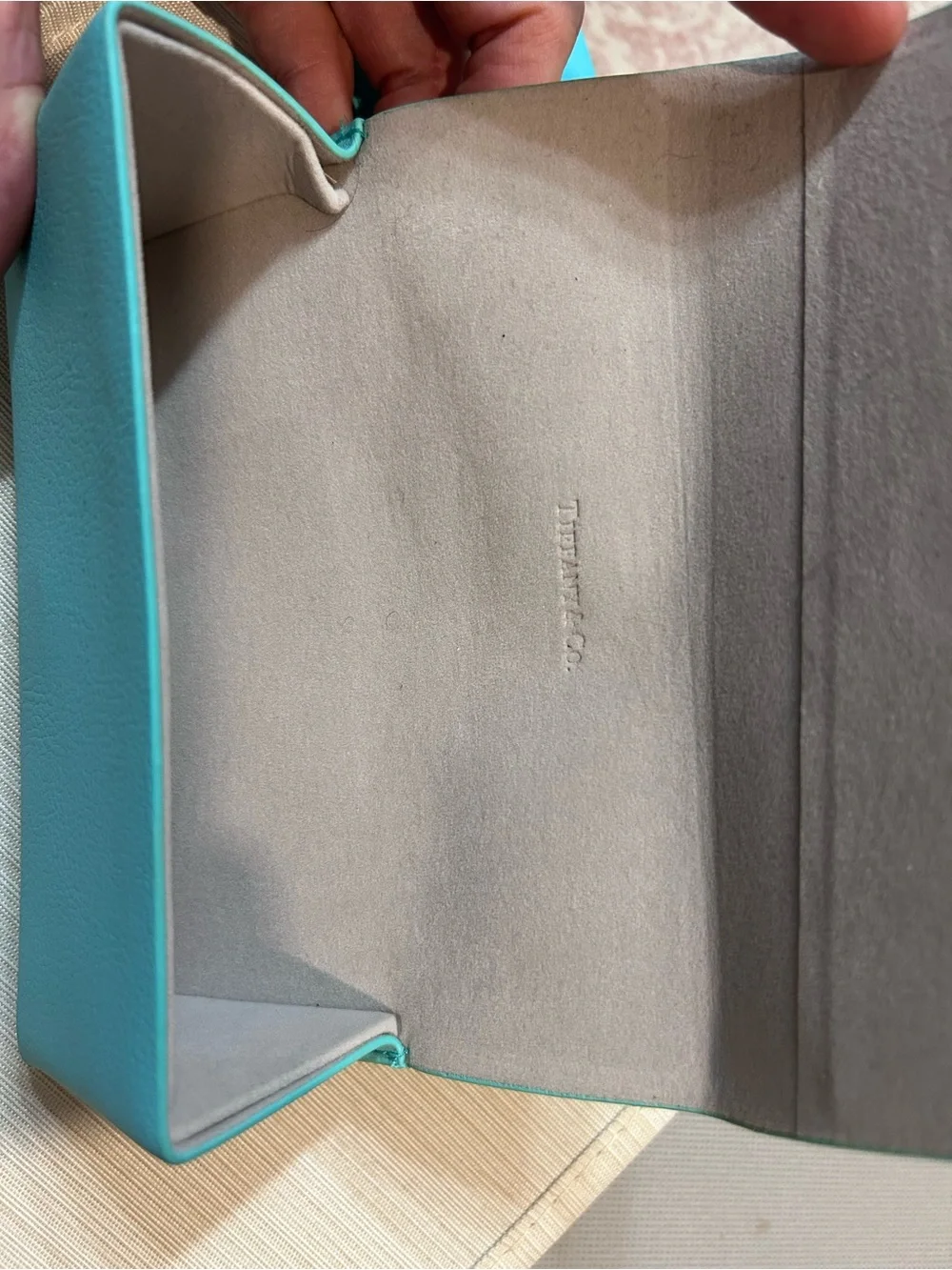 Tiffany & Co. robin's-egg blue leather eyewear case